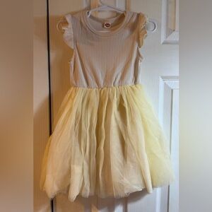 Charming Yellow and White Kids Dress